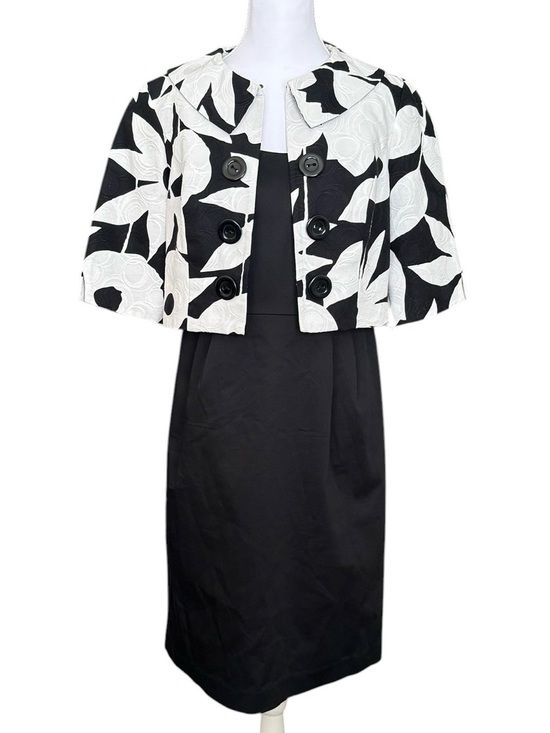 Coldwater Creek Dresses & Skirts - Coldwater Creek Dress w/ Jacket Set Outfit Suit Black White Floral 10P 10 Petite